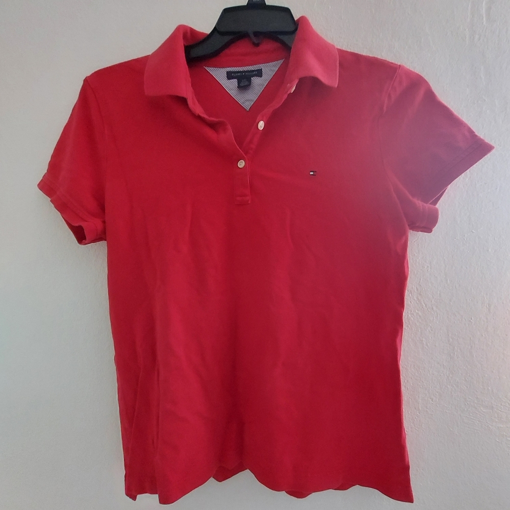 Red Tommy Hilfiger shirt